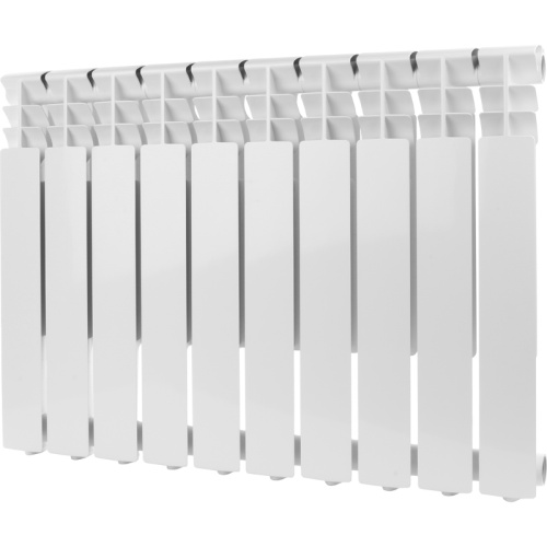 Алюминиевый радиатор Rommer Optima 500 - 10 секций, боковое, белый RAL 9016