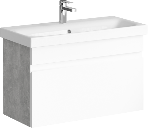 Тумба с умывальником AQWELLA Smart 80 Бетон светлый SRT0108BS