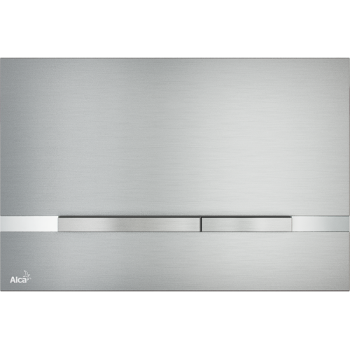 Смывная клавиша Alcaplast Flat STRIPE, алюминий матовый, клавиша алюминий глянцевый