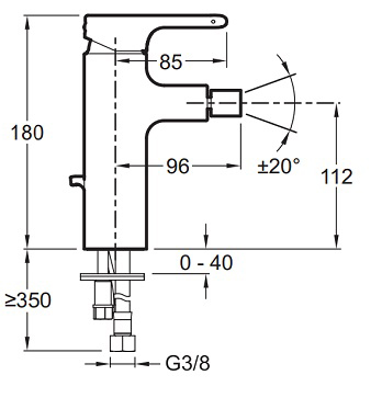 Смеситель для биде Jacob Delafon Singulier E10865-CP Хром, донный клапан