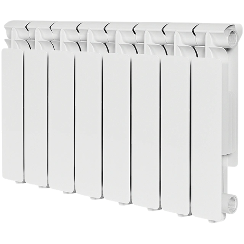 Алюминиевый радиатор STOUT Bravo 350 - 8 секций, боковое, белый RAL 9010