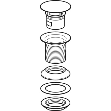 Донный клапан Geberit с отводом без возможности перекрытия слива и с крышкой клапана 152.080.21.1