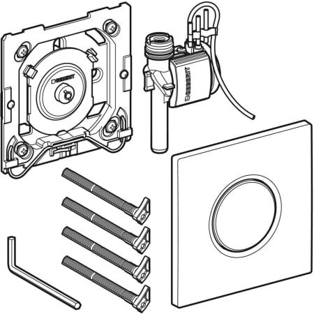 Система пневматического управления смывом писсуара Geberit, смывная клавиша типа 01 116.011.46.5