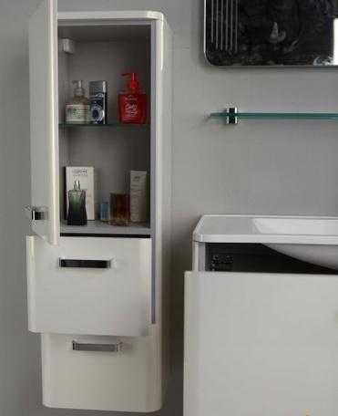 Полупенал для ванной Акватон Валенсия левая, белый жемчуг 1A123903VAG3L