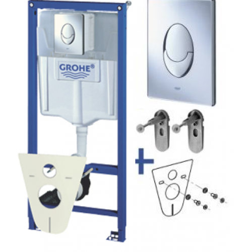 Инсталляция для унитаза 4 в 1 Grohe Rapid SL, бачок GD2, клавиша Skate Air, звукоизоляция 38750001