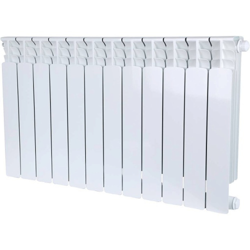 Биметаллический радиатор STOUT Space 500 - 12 секций, нижнее справа, белый RAL 9016