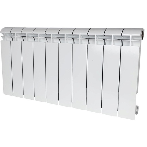 Биметаллический радиатор STOUT ALPHA 350 - 10 секций, боковое, белый RAL 9016