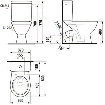 Унитаз-компакт Jika Lyra Plus 263870002421 белый, вертикальный выпуск 630x360