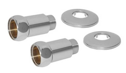 Подключение полотенцесушителя 3/4"Вx1/2"Н прямое, хром Smart