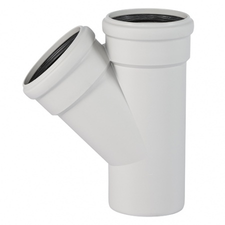 Тройник 58x45° косой, SKEA Ostendorf Skolan Safe бесшумная канализация