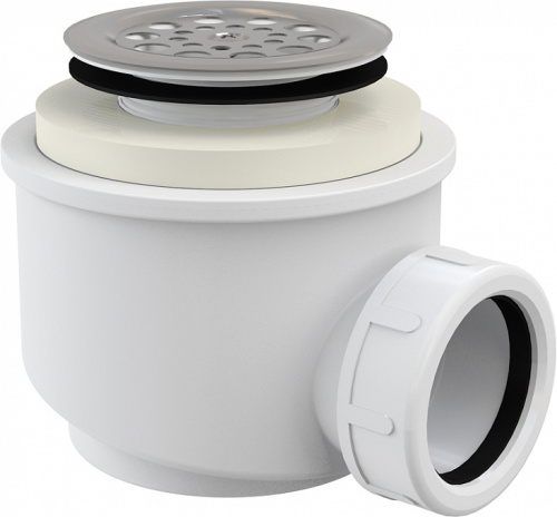 Сифон Alcaplast d 50 мм, для душевого поддона, с нержавеющей решеткой A46PR.50