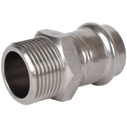 Соединитель ВПр-НР 28x1" пресс, нержавеющая сталь Rommer