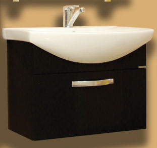 Тумба Акватон Ария 65 черный, подвесная 1A134001AA950