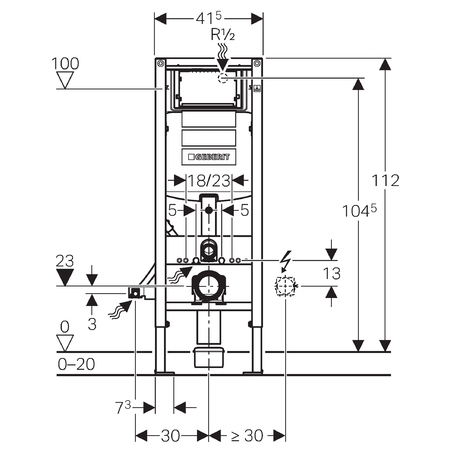 Инсталляция для унитаза Geberit Duofix бачок Sigma, узкая 111.361.00.5