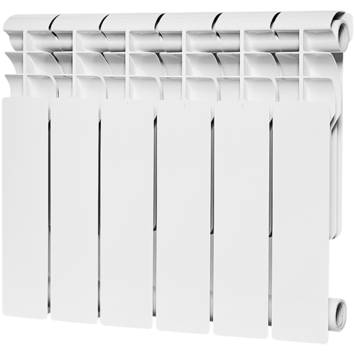 Биметаллический радиатор Rommer Profi Bm 350 - 6 секций, боковое, белый RAL9016
