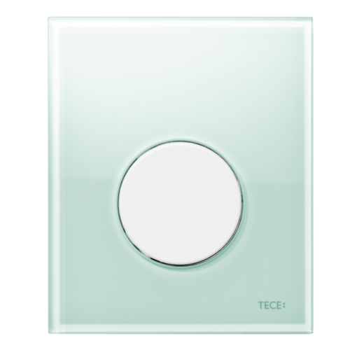 Смывная клавиша для писсура TECE loop 9242651  стекло зеленое, клавиша белая