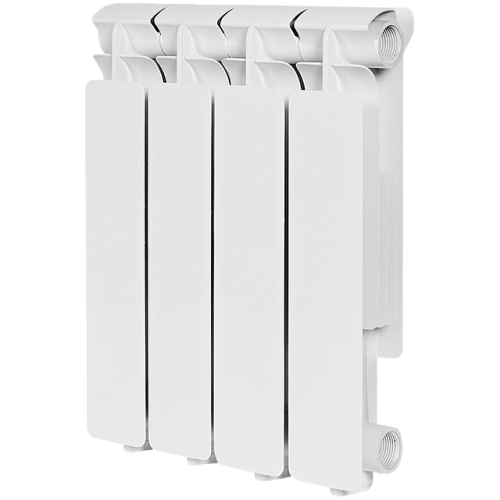 Алюминиевый радиатор STOUT Bravo 350 - 4 секции, боковое, белый RAL 9010