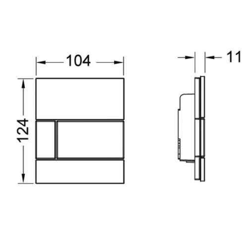 Смывная клавиша для писсуара TECE square 9242805  стекло зеленое, клавиша хром глянцевый