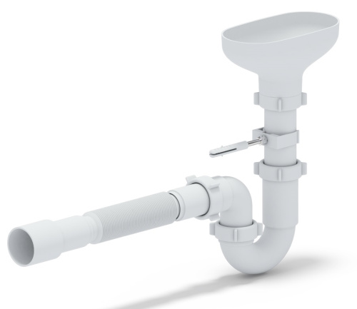 Сифон прямоточный с разрывом струи, с гофрой 40x40/50 ANI DR0115