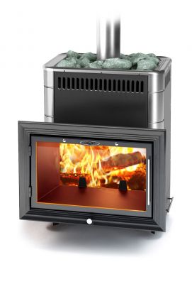 Банная печь Витрувия II Inox БСЭ антрацит НВ