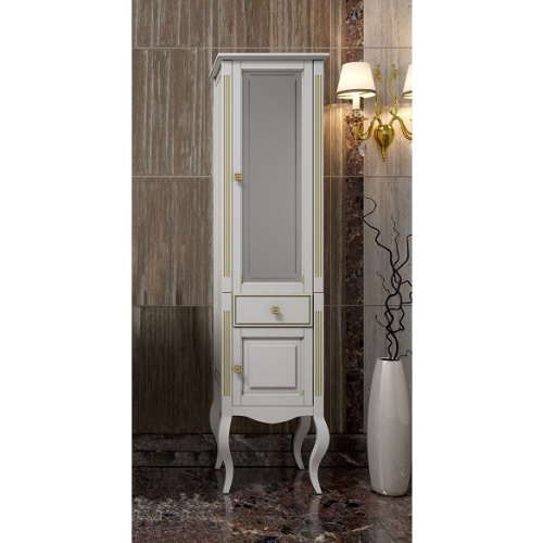 Пенал Opadiris Лаура L левый, белый с бежевой патиной Z0000006525