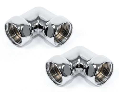 Подключение полотенцесушителя 1"Вx3/4"В углвое, хром Smart