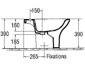Биде Jacob Delafon Presquile E1348-00 белый 380х390х615