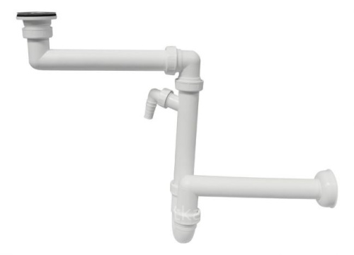 Сифон Alcaplast для мойки экономящий пространство с штуцером A870P-DN40