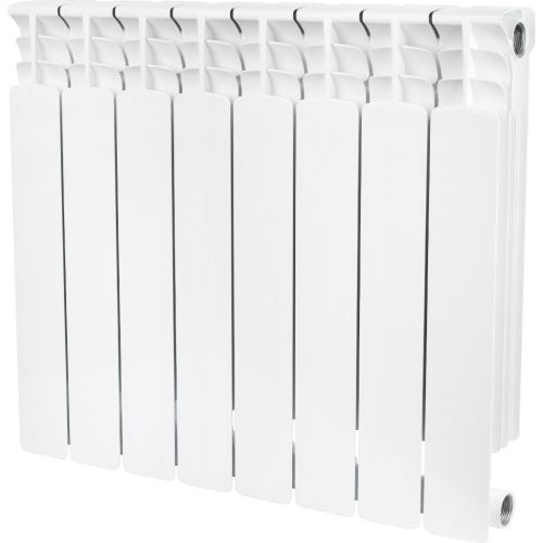 Биметаллический радиатор STOUT Space 500 - 8 секций, боковое, белый RAL 9016