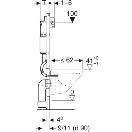 Инсталляция Geberit Duofix для подвесного унитаза, 112 см, со смывным бачком скрытого монтажа Delta 12 см, смывная клавиша Delta51 458.125.21.1