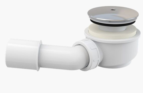 Выпускной комплект Alcaplast d 60 мм, для душевого поддона, заниженный, хромированный пластик A471CRPR.60