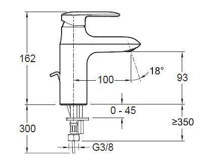 Смеситель для раковины Jacob Delafon Kumin E98827-CP хром, высокий, донный клапан