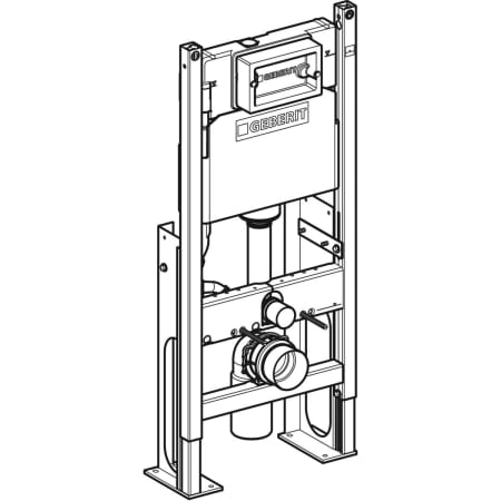 Инсталляция Geberit Duofix для подвесного унитаза, 112 см, со смывным бачком скрытого монтажа Delta 12 см, отдельно стоящий, усиленный 457.570.00.1