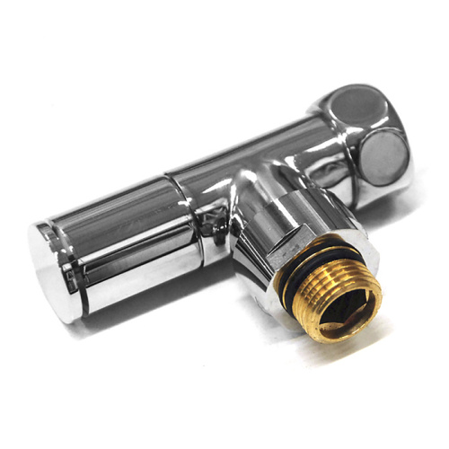 Кран для полотенцесушителя угловой 3/4"Вx1/2"Н с ручной регулировкой, хром TeRma