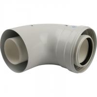 Элемент дымохода конденсац. угол 90° Ø60/100 м/п с инспекционным окном PP-FE Stout SCA-8610-010090