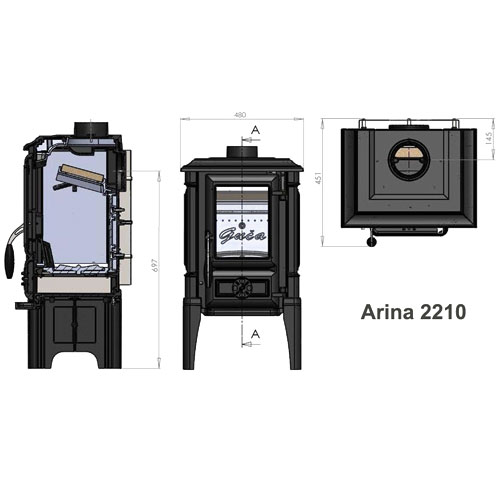 Печь-камин GUCA ARINA - 2210 (высокая)