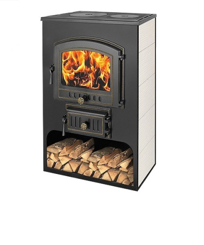 Печь-Камин ВЕЗУВИЙ ПК-03 (224) с плитой (бежевый)