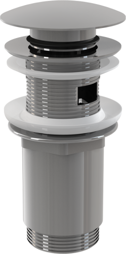 Выпуск Alcaplast  5/4", для раковины, механизм click/clack, с большой заглушкой, цельнометаллический A392