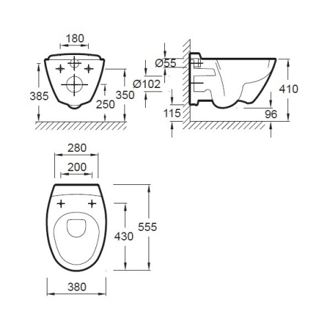 Унитаз подвесной Jacob Delafon Presquile E4440-00 белый 380х314х550