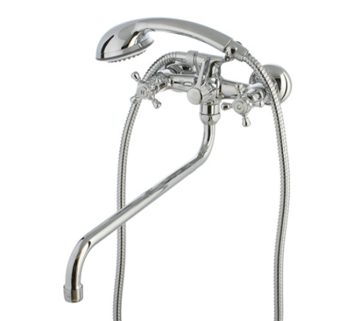 Смеситель для ванны SMARTsant  Смарт-Классик нью SM180002AA хром, поворотный излив 350мм, с душем