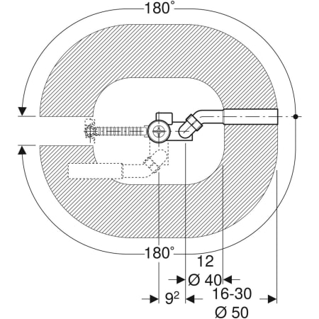 Слив для ванны Geberit с поворотным механизмом, d52, с декоративным комплектом 150.520.21.1