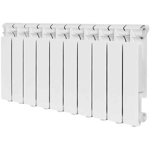 Алюминиевый радиатор STOUT Bravo 350 - 10 секций, боковое, белый RAL 9010