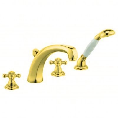 Смеситель для ванны Kludi Adlon 515244520 латунь, на 4 отверстия, вытягивающийся ручной душ