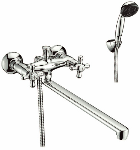 Смеситель для ванны SMARTsant  Смарт-Кросс SM110008AA хром, нажимной дивертер, с душем
