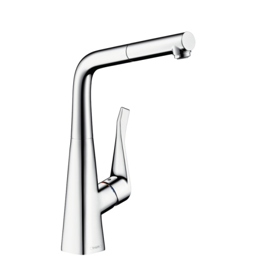 Смеситель для кухни Hansgrohe Metris 14821000 хром, выдвижной излив