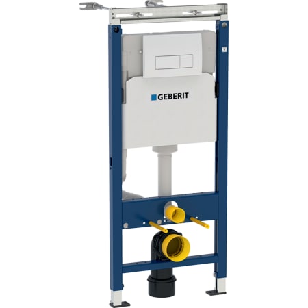 Инсталляция Geberit Duofix для подвесного унитаза, 112 см, со смывным бачком скрытого монтажа Delta 12 см, смывная клавиша Delta51 458.125.21.1
