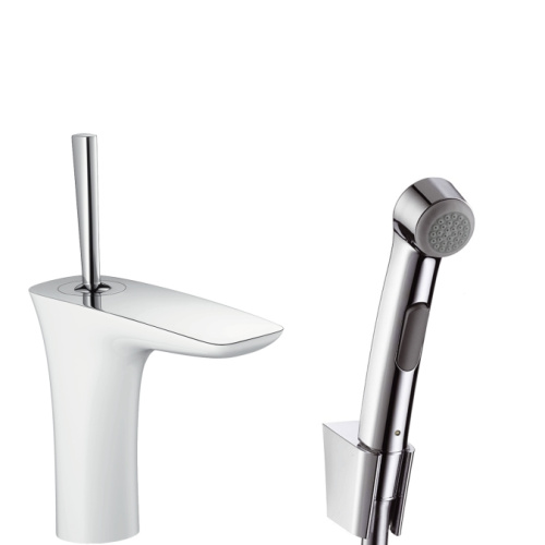 Смеситель для раковины Hansgrohe PuraVida 15275400 белый, гигиенический душ