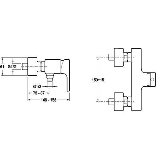 Смеситель для душа Jacob Delafon Strayt E45371-CP Хром
