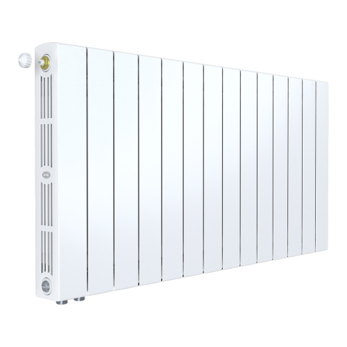 Биметаллический радиатор Rifar SUPReMO 500 Ventil VL - 14 секций, нижнее слева, белый