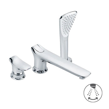 Смеситель для ванны Kludi Ambienta 534470575 хром, на 3 отверстия, с ограничителем горячей воды